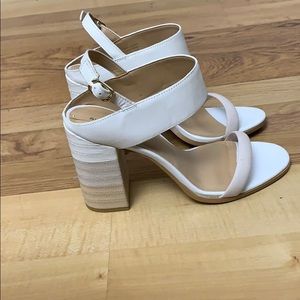 Also ‘dalias’ white and cream block heel